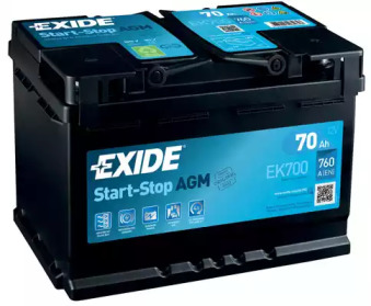 Аккумулятор 70Ач 760А EXIDE EK700